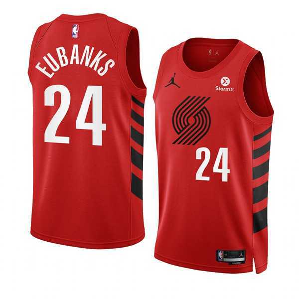 Mens Portland Trail Blazers #24 Drew Eubanks 2022-23 Red Statement Edition Swingman Stitched Basketball Jersey Dzhi
